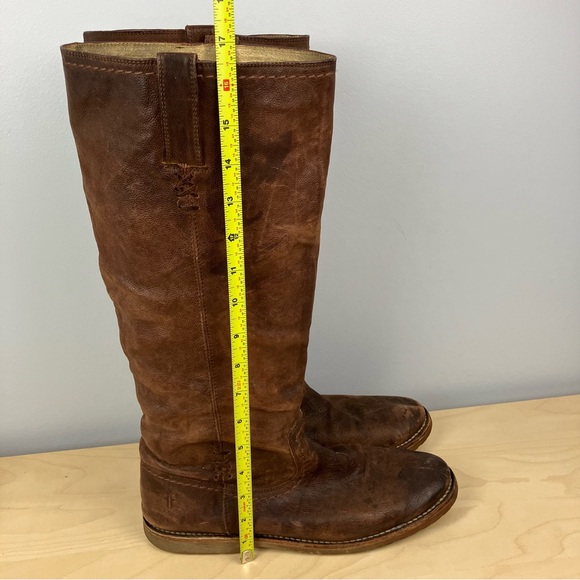 Frye Women’s Size 11.0 B Celia x Stitch Tall Brown Leather Riding Boots Pull On - Picture 12 of 15